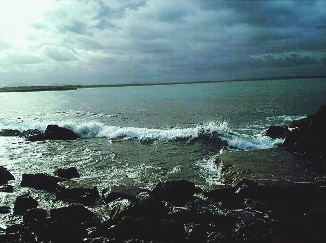 VIEW OF SEA AGAINST CLOUDY SKY