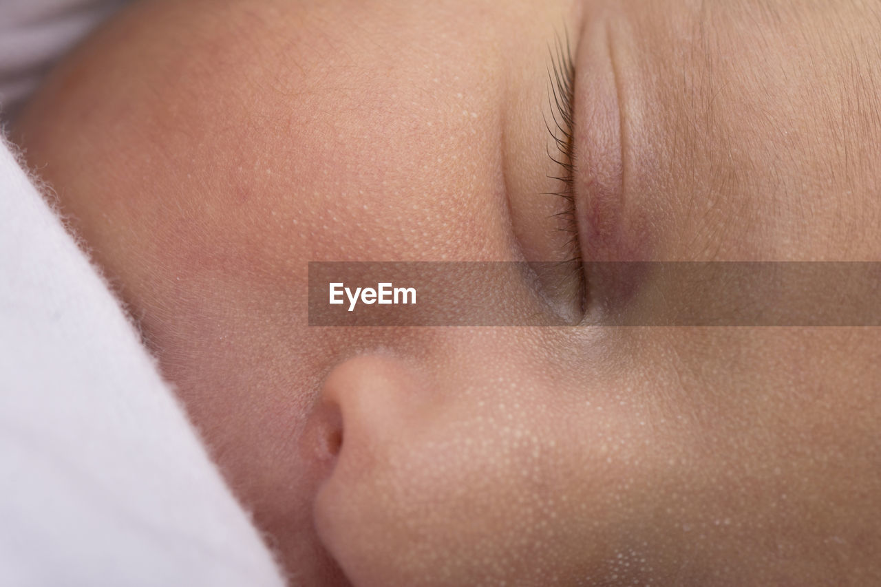 Close-up of cute baby sleeping