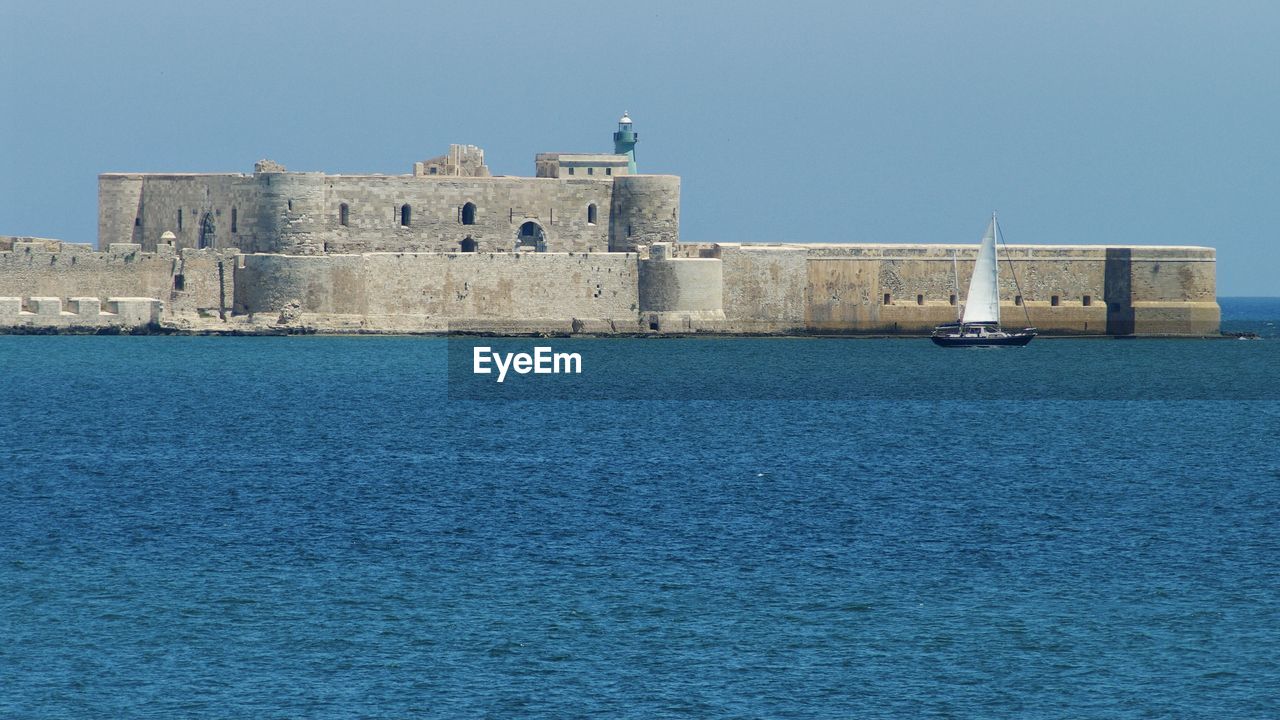 View of blue sea against sky