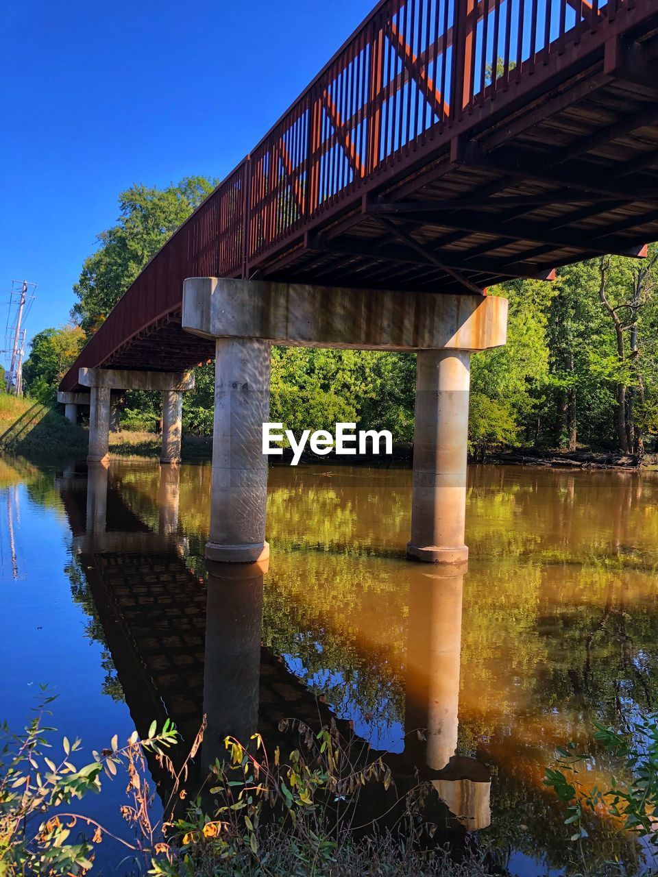 REFLECTION OF BRIDGE ON RIVER