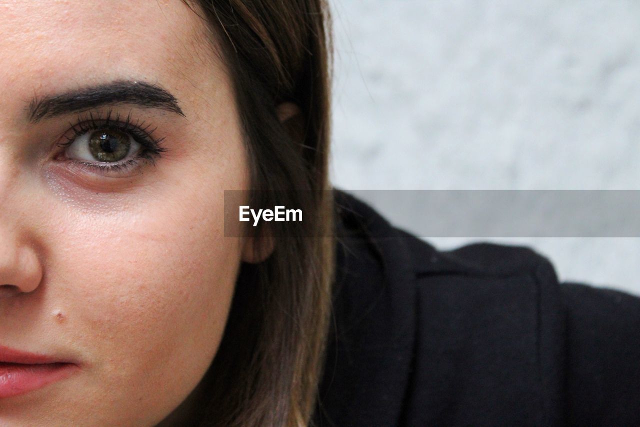 Close-up portrait of beautiful young woman