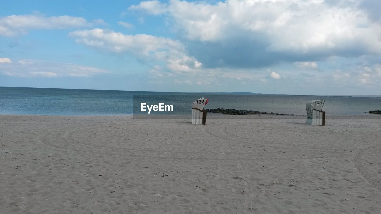 Scenic view of sea and beach against sky