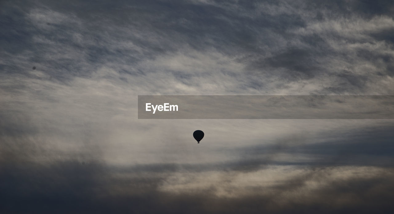 Low angle view of hot air balloon against sky