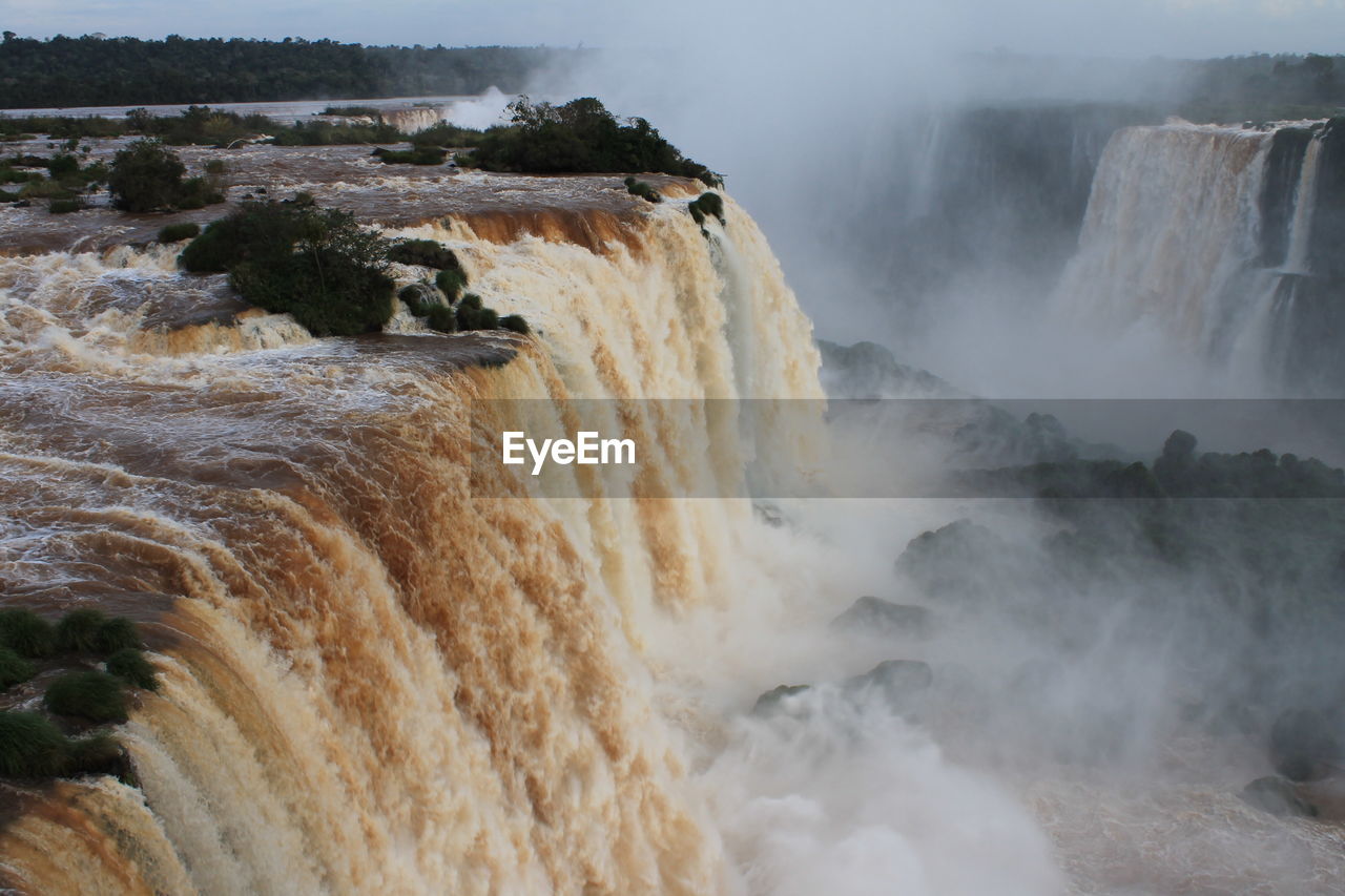 Scenic view of waterfall