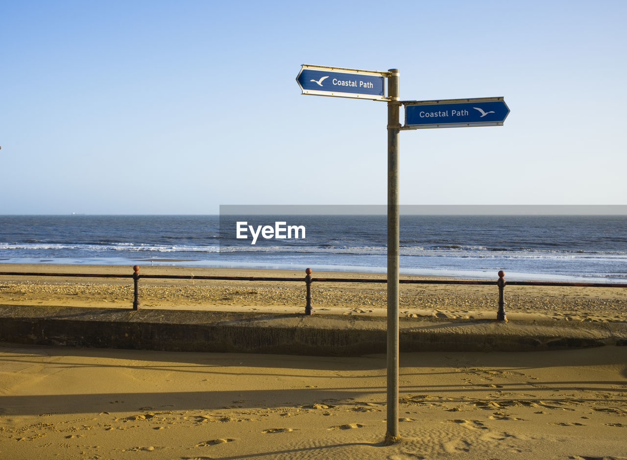 Signpost for the coastal path in sandown, isle of wight