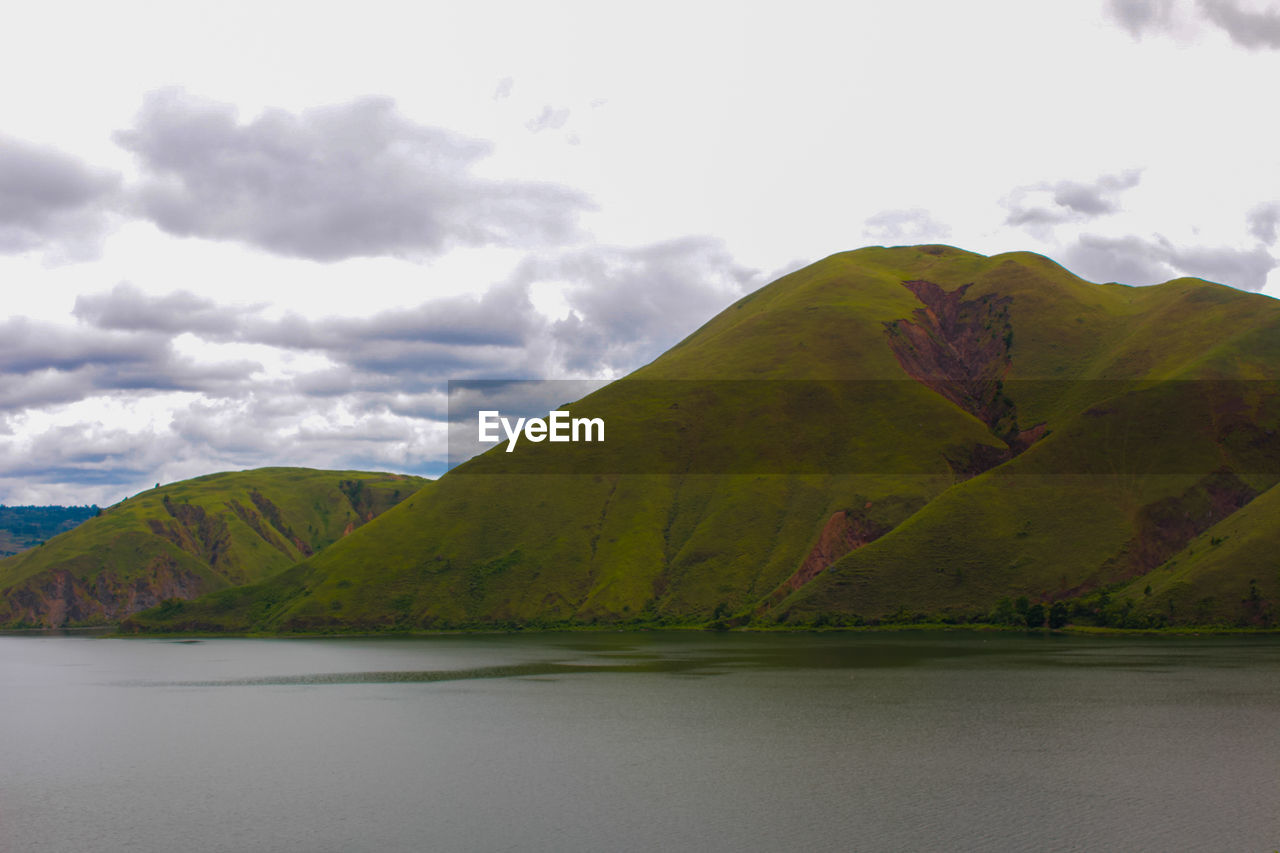 View of holbung hill on samosir island, lake toba