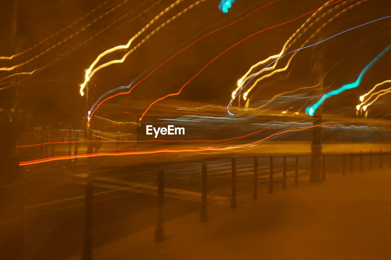 Light trails in city at night