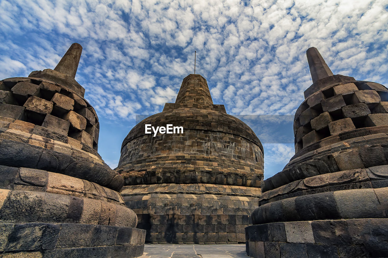 Low angle view of a borobudur temple