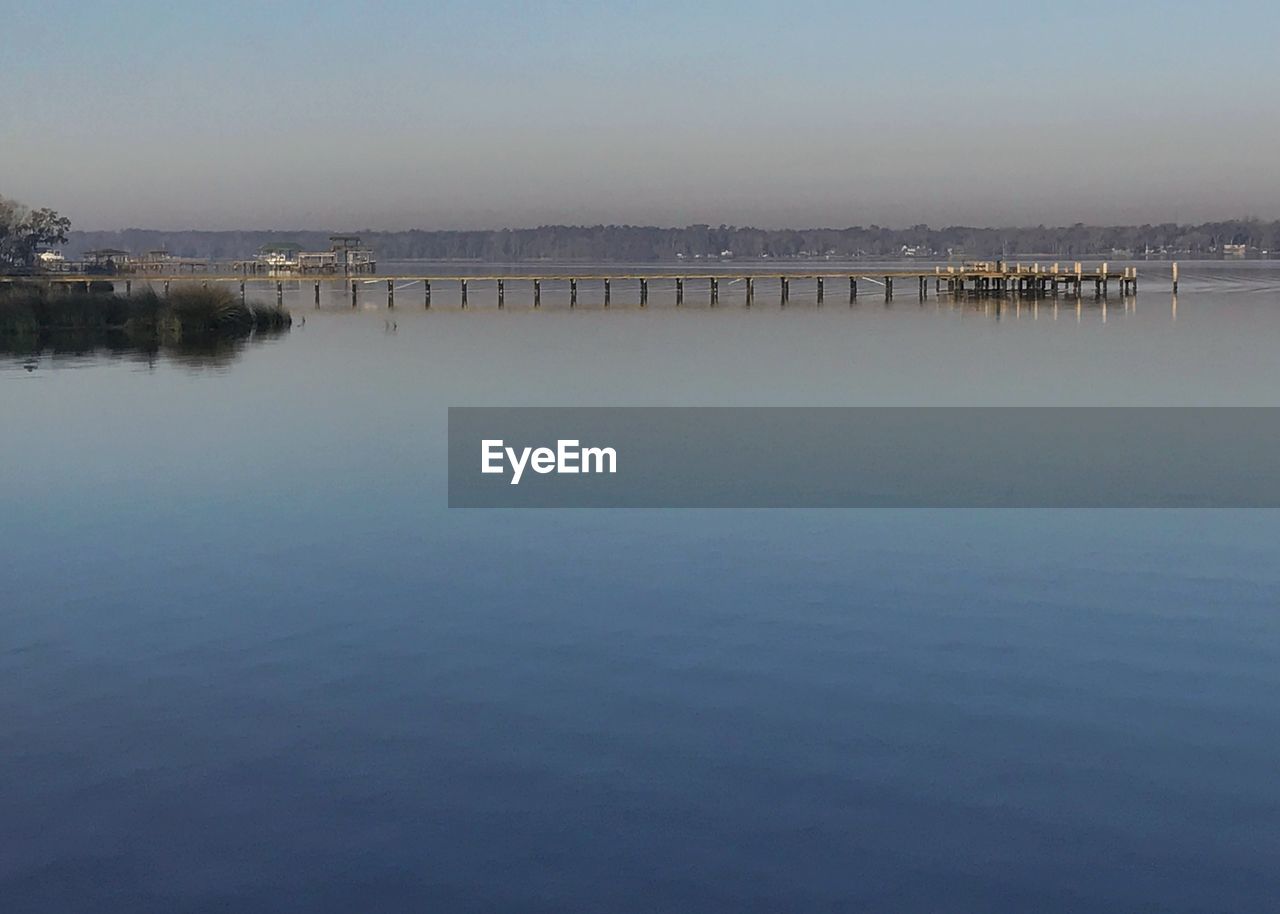 SCENIC VIEW OF LAKE AGAINST BLUE SKY