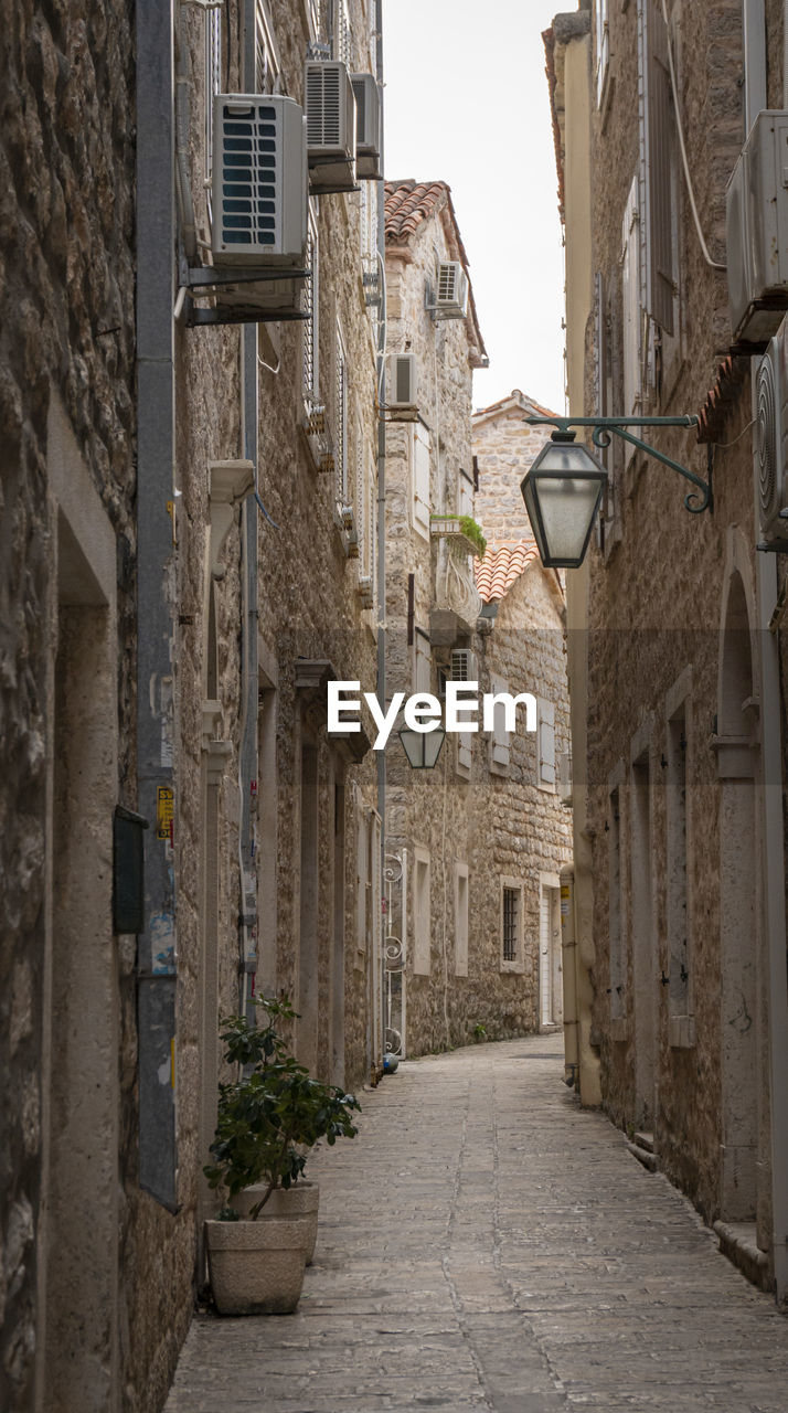 alley amidst buildings in town