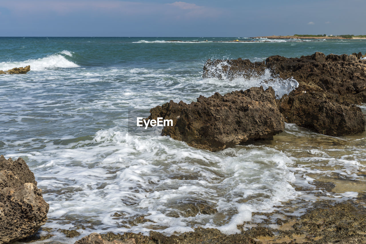 Colors and atmosphere of the puglia sea. italy.