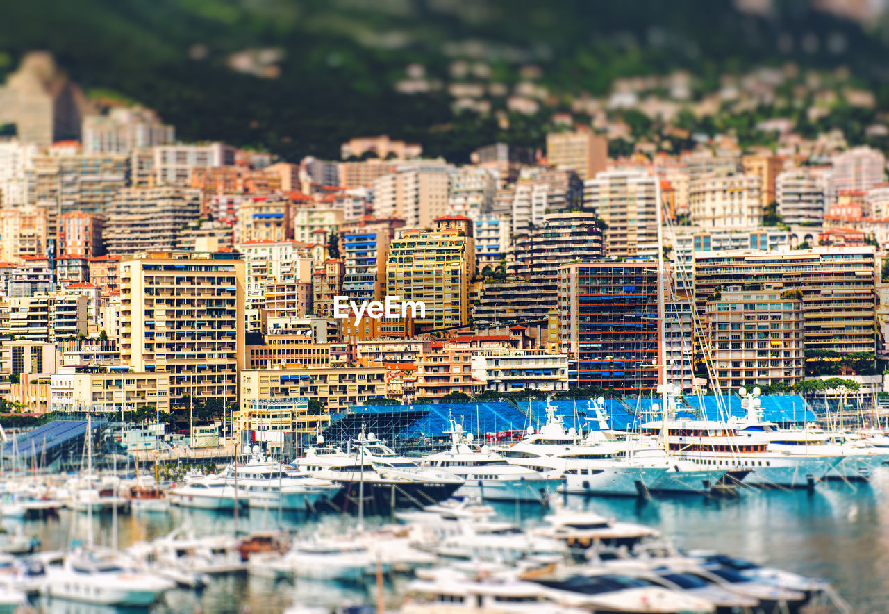 Tilt shift image of cityscape