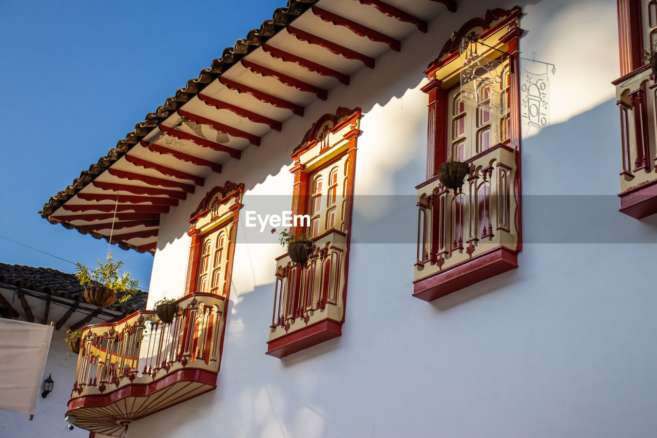 Beautiful houses at the heritage town of salamina located at the caldas department in colombia.