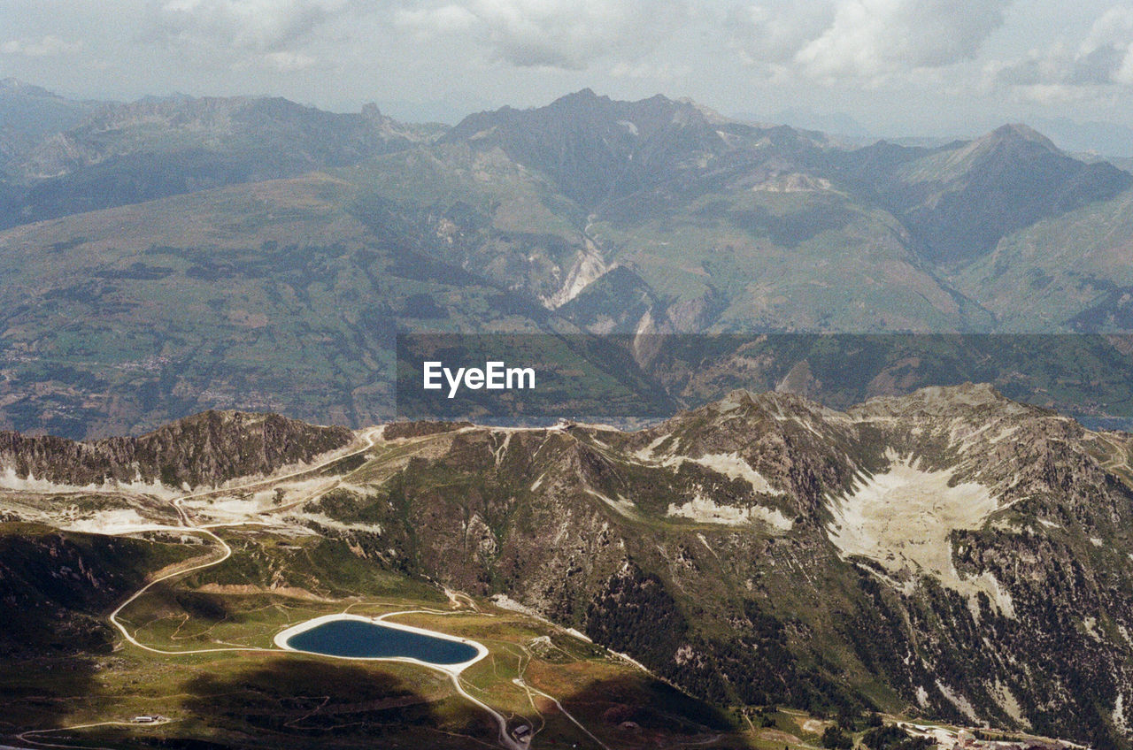 Scenic view of snowcapped mountains