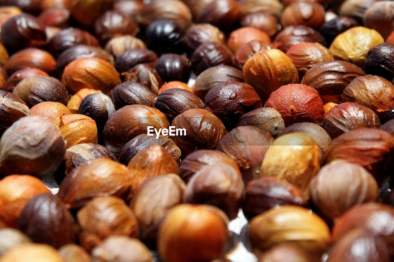 Full frame shot of nutmegs
