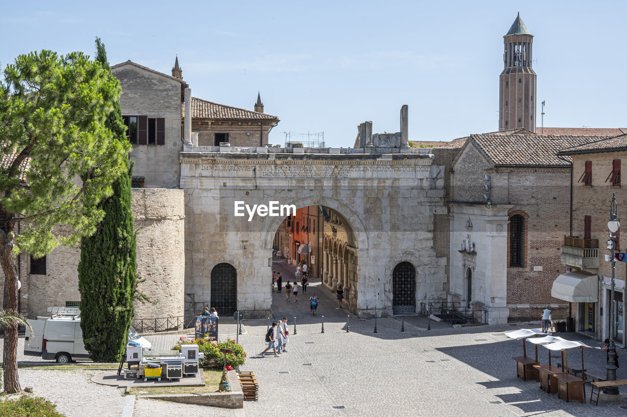 The beautiful and famous arch of augusto di fano