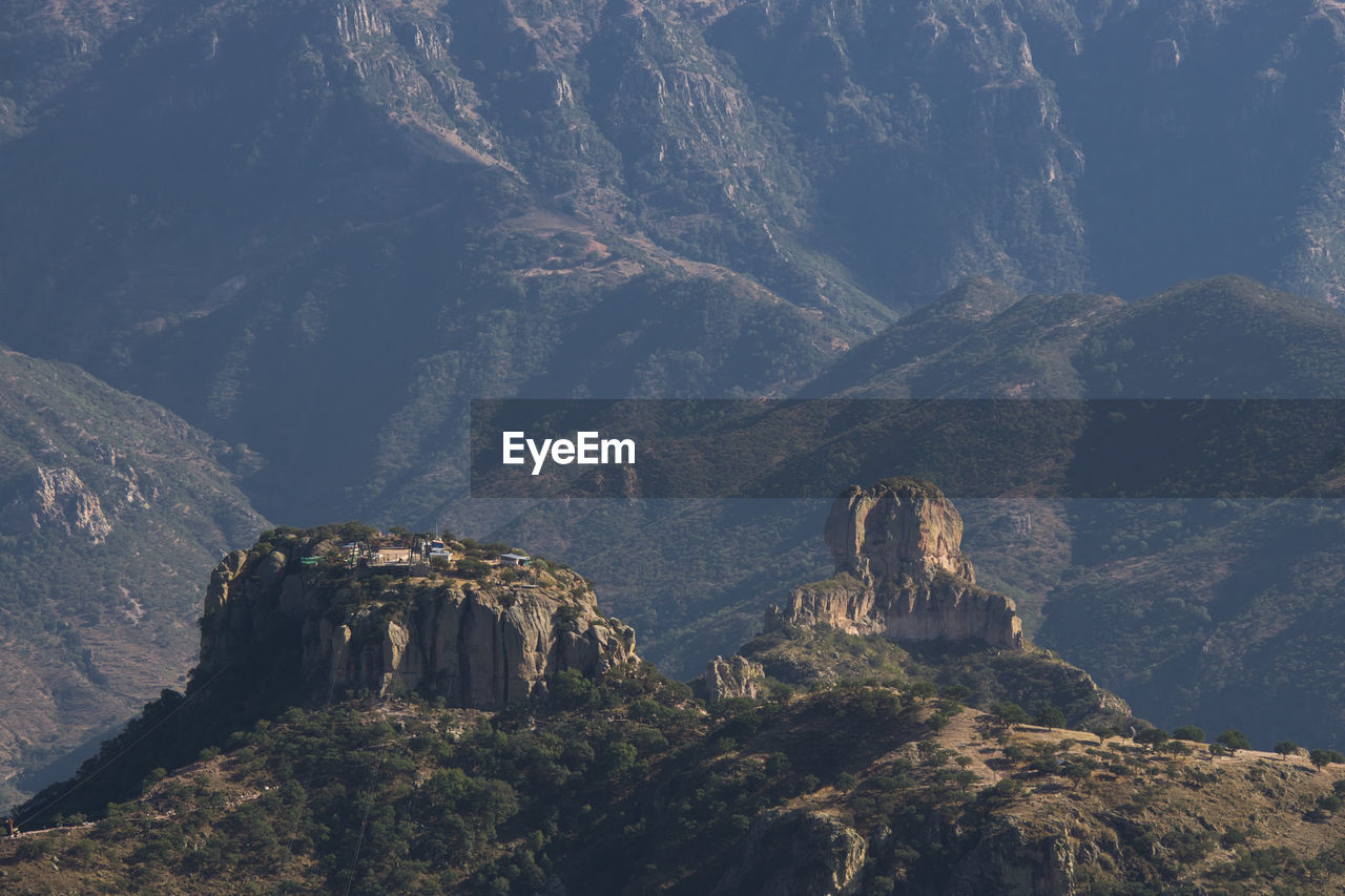 High angle view of rocky mountains on copper canyon / barrancas del cobre