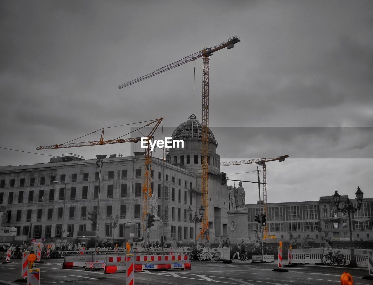 Construction site at city street