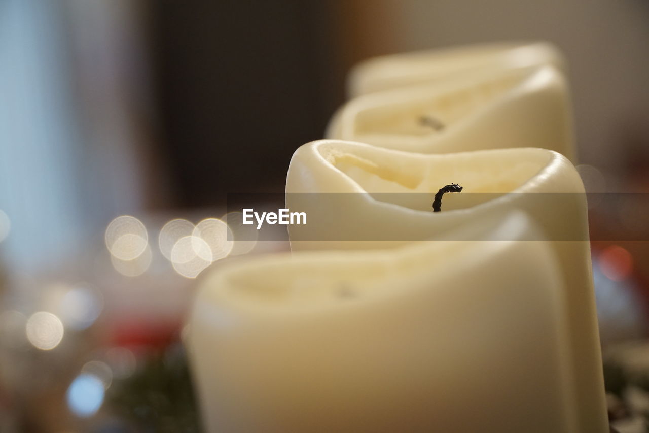 Close-up of white candle