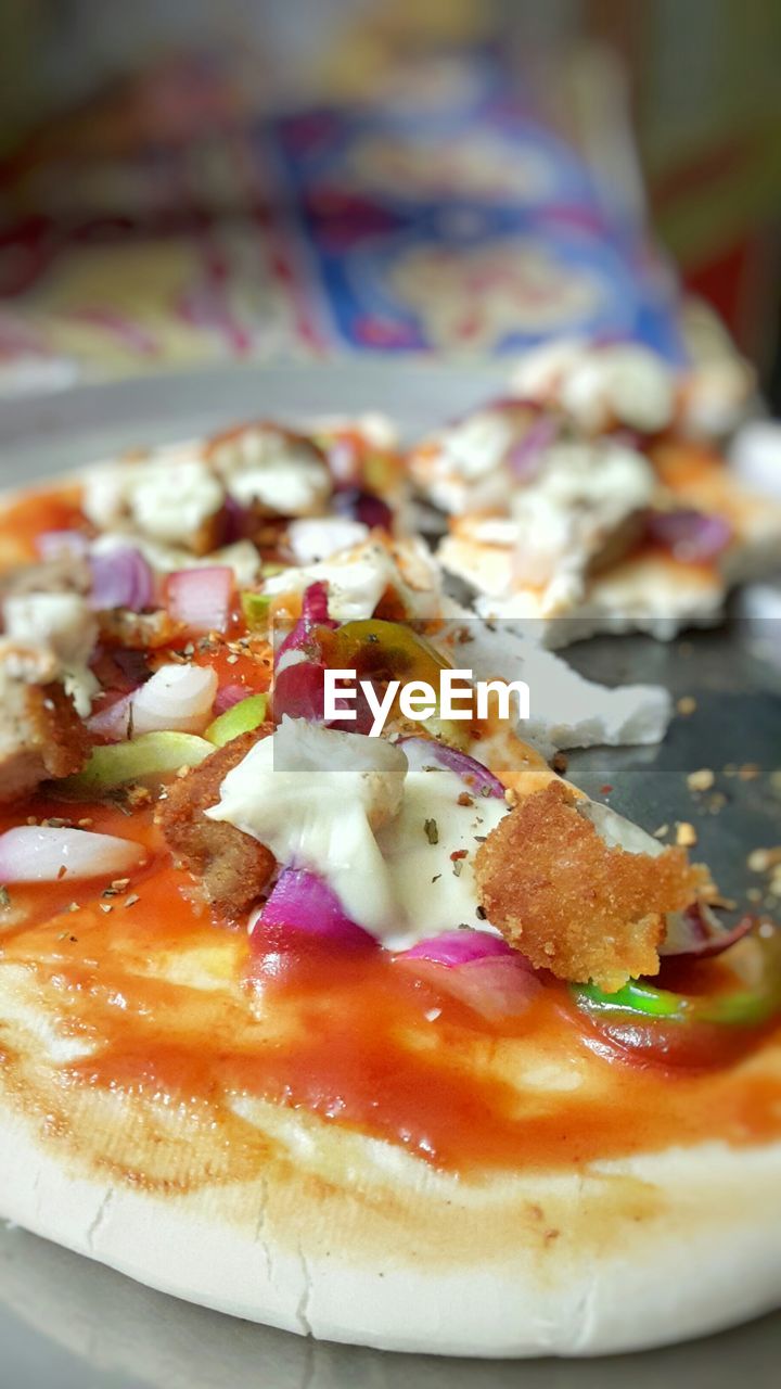 Close-up of served food in plate