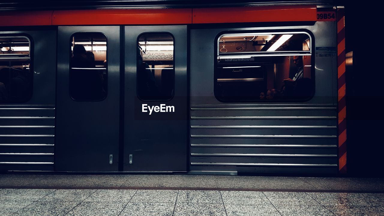 Train at subway station