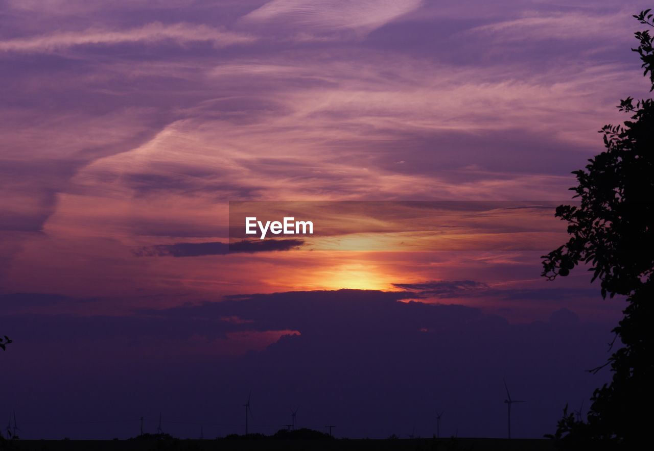 Scenic view of cloudy sky during sunset