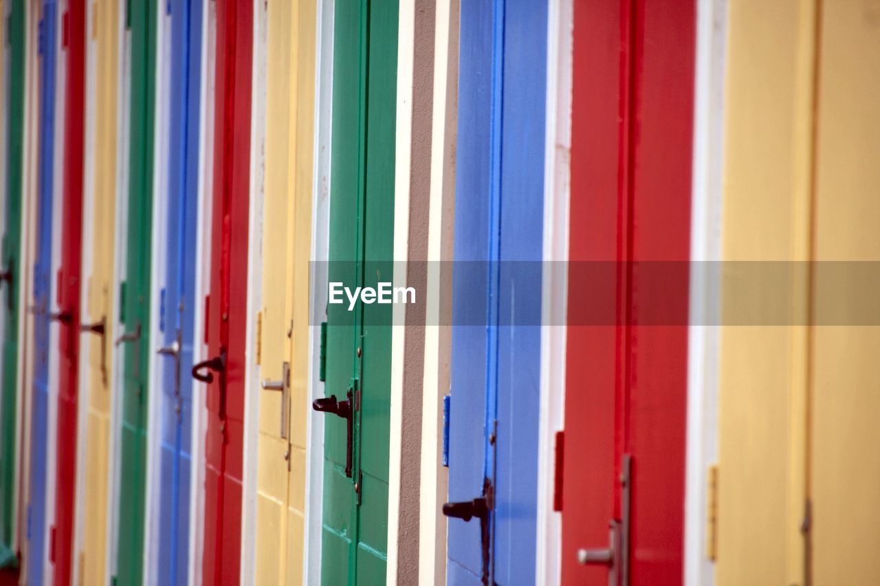 Full frame shot of multi colored doors