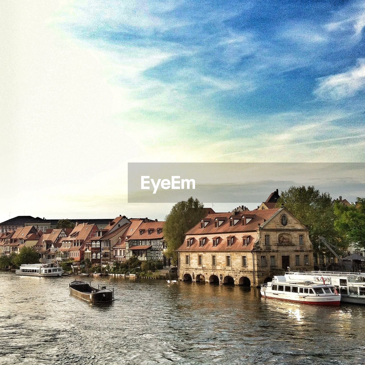 View of waterfront townscape