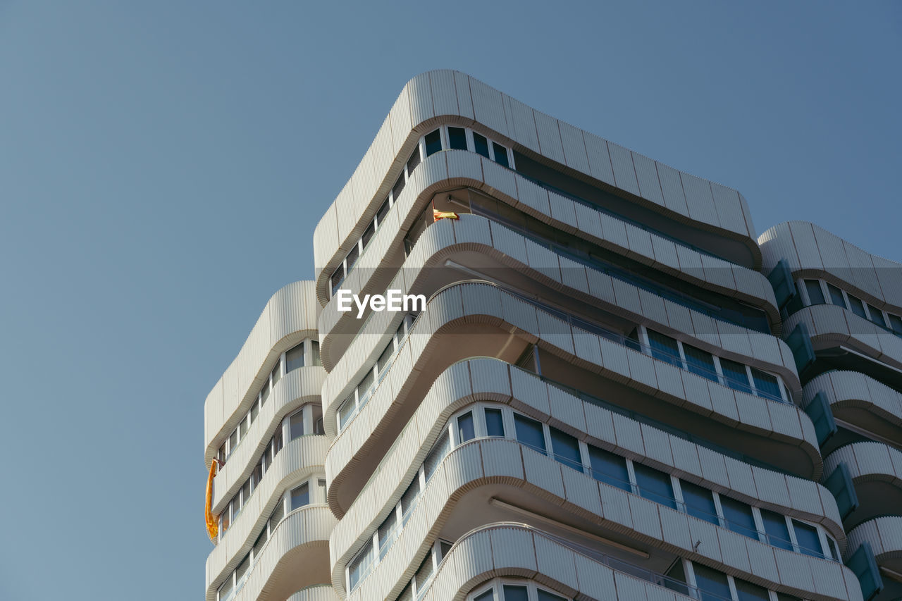 low angle view of building against clear sky