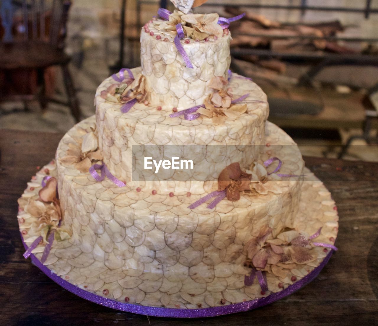 Close-up of cake on table