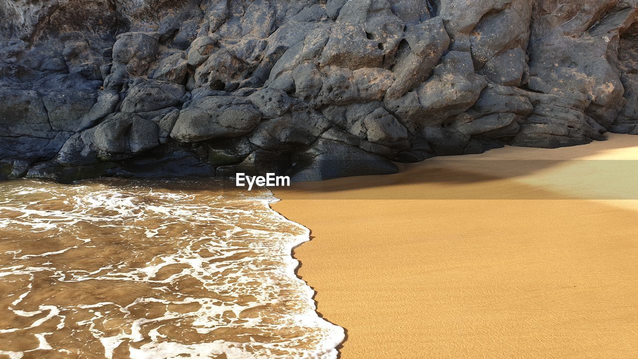 Rock formation on beach