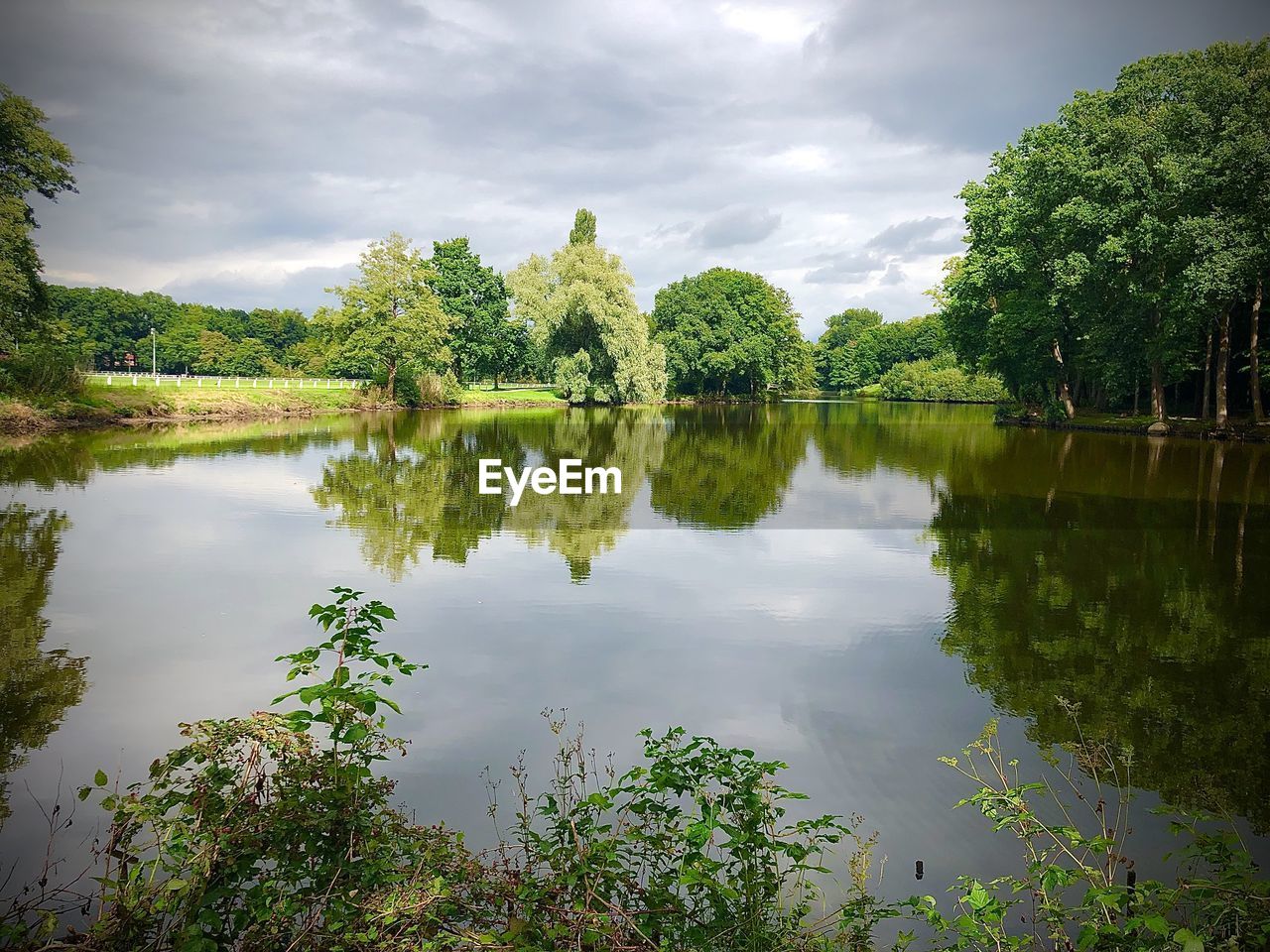 SCENIC VIEW OF LAKE BY TREES AGAINST SKY