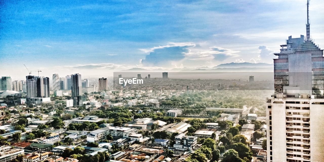 Aerial view of buildings in city