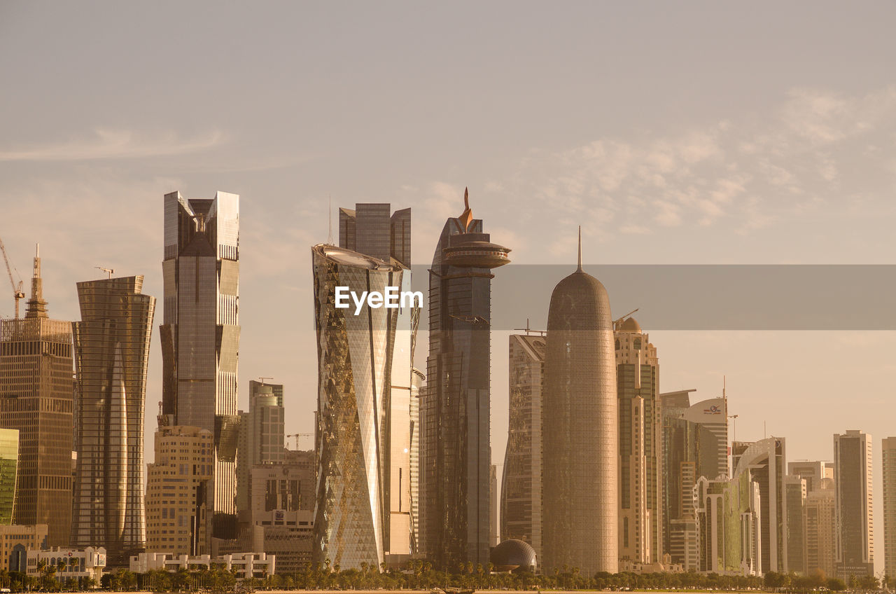 Doha skyline in the evening, qatar 