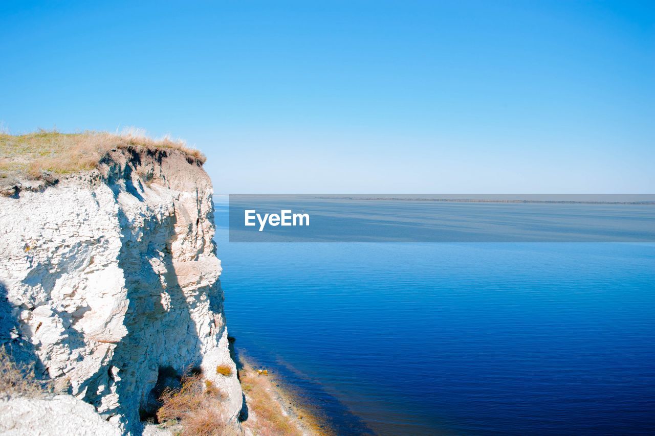 Panoramic view of the river against a clear blue sky