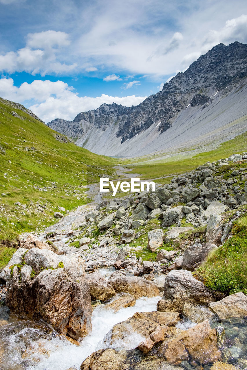 SCENIC VIEW OF STREAM AGAINST SKY