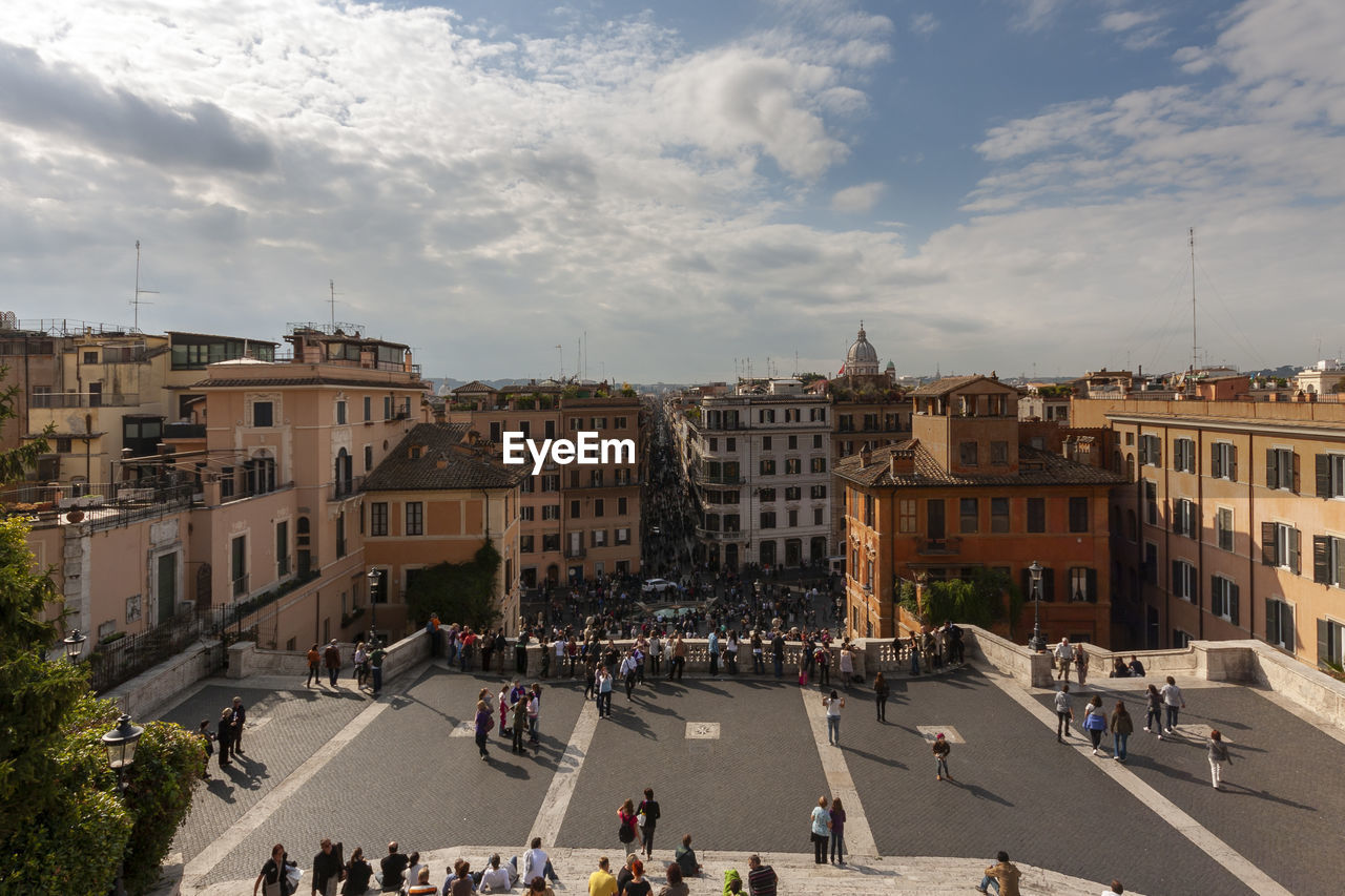 Piazza di spagna is one of the most popular meeting places in rome. squares, combination.