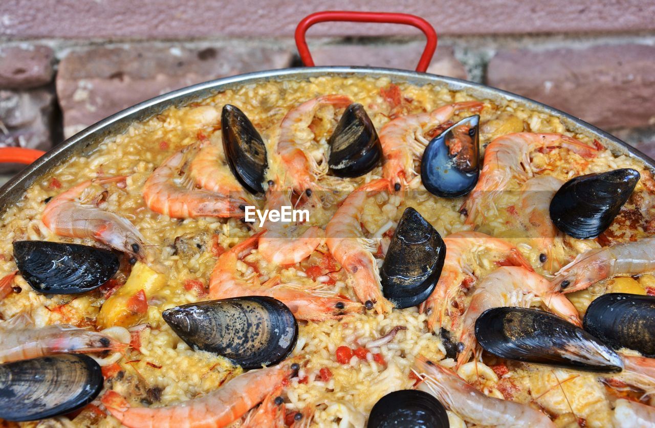 Delicious spanish paella with seafood