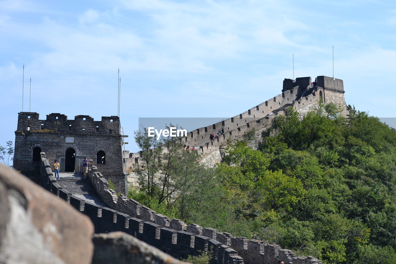 Low angle view of the great wall of china