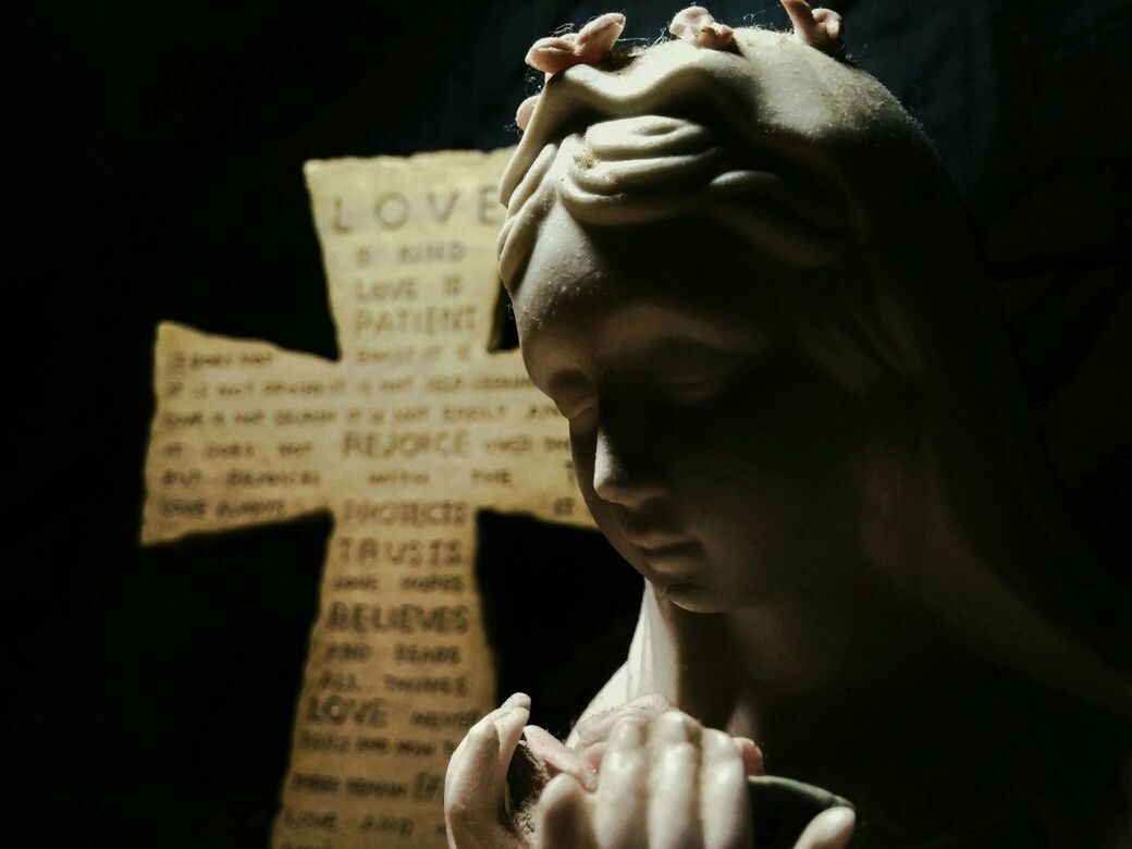 Close-up of virgin mary statue