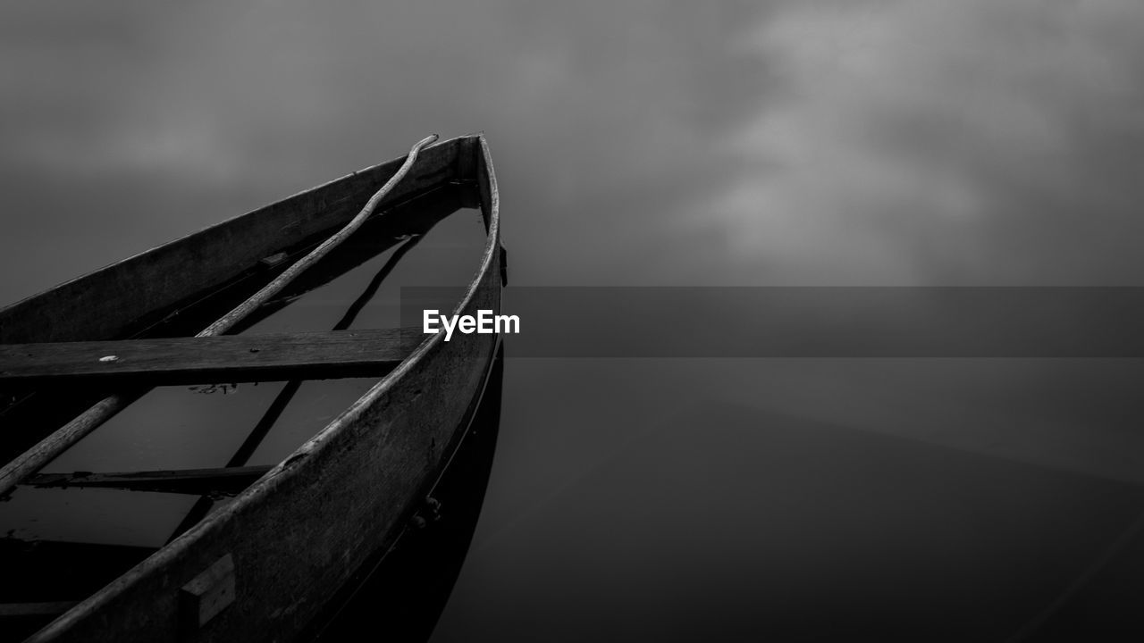 Low angle view of boat against sky