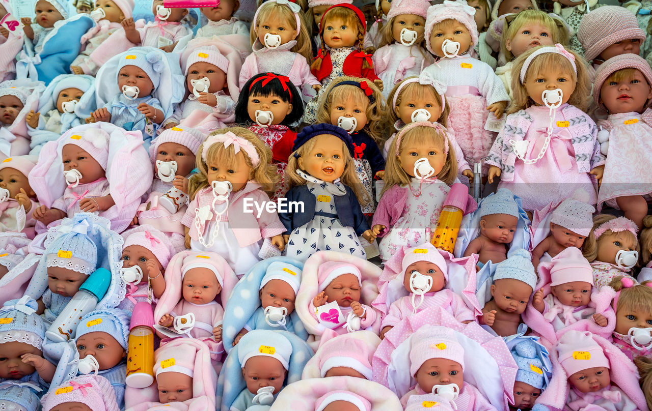 Full frame shot of dolls