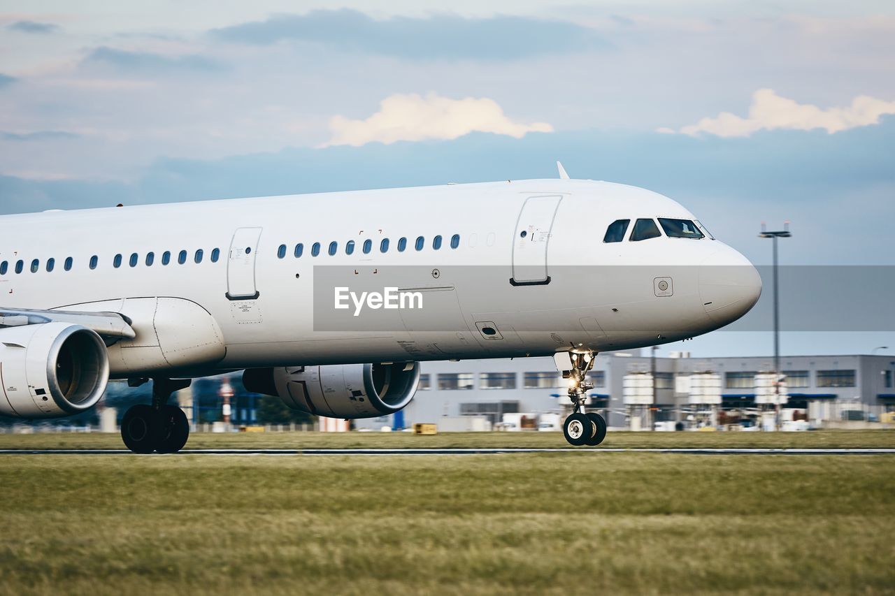 airplane on airport runway