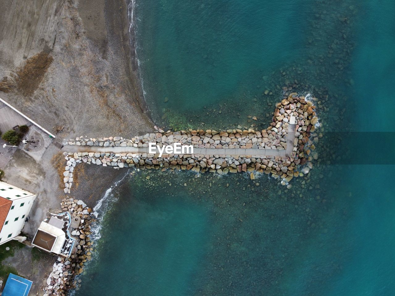 Aerial view of a breakwater