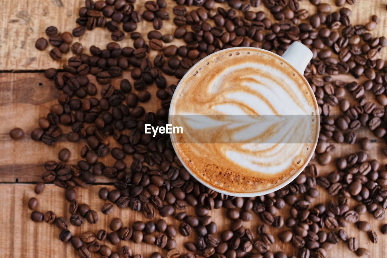 Directly above shot of coffee beans