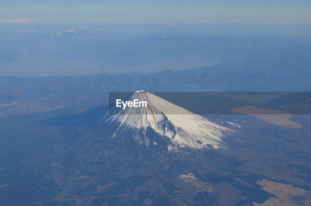 Aerial view of mt fuji