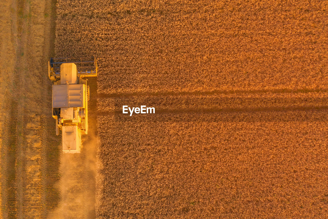 HIGH ANGLE VIEW OF TIRE TRACKS ON LAND