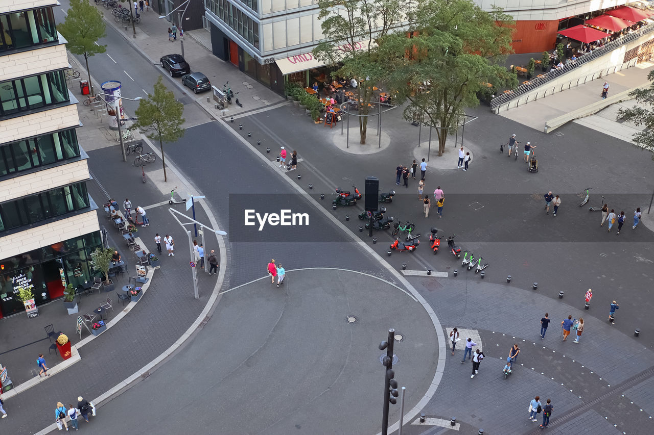 27 august 2022 view from the hamburg elbphilharmonie building on the roads of hamburg with tourists