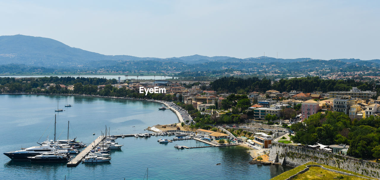 High angle view of town