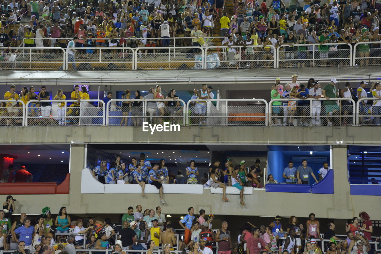 Spectators watching sports match at stadium
